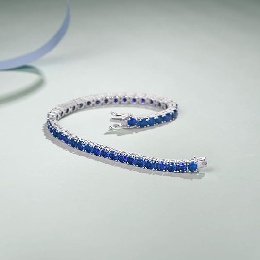 Safir Tennisarmbånd | Hvidguld