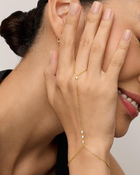 Perlet Handchain Armbånd | Guld