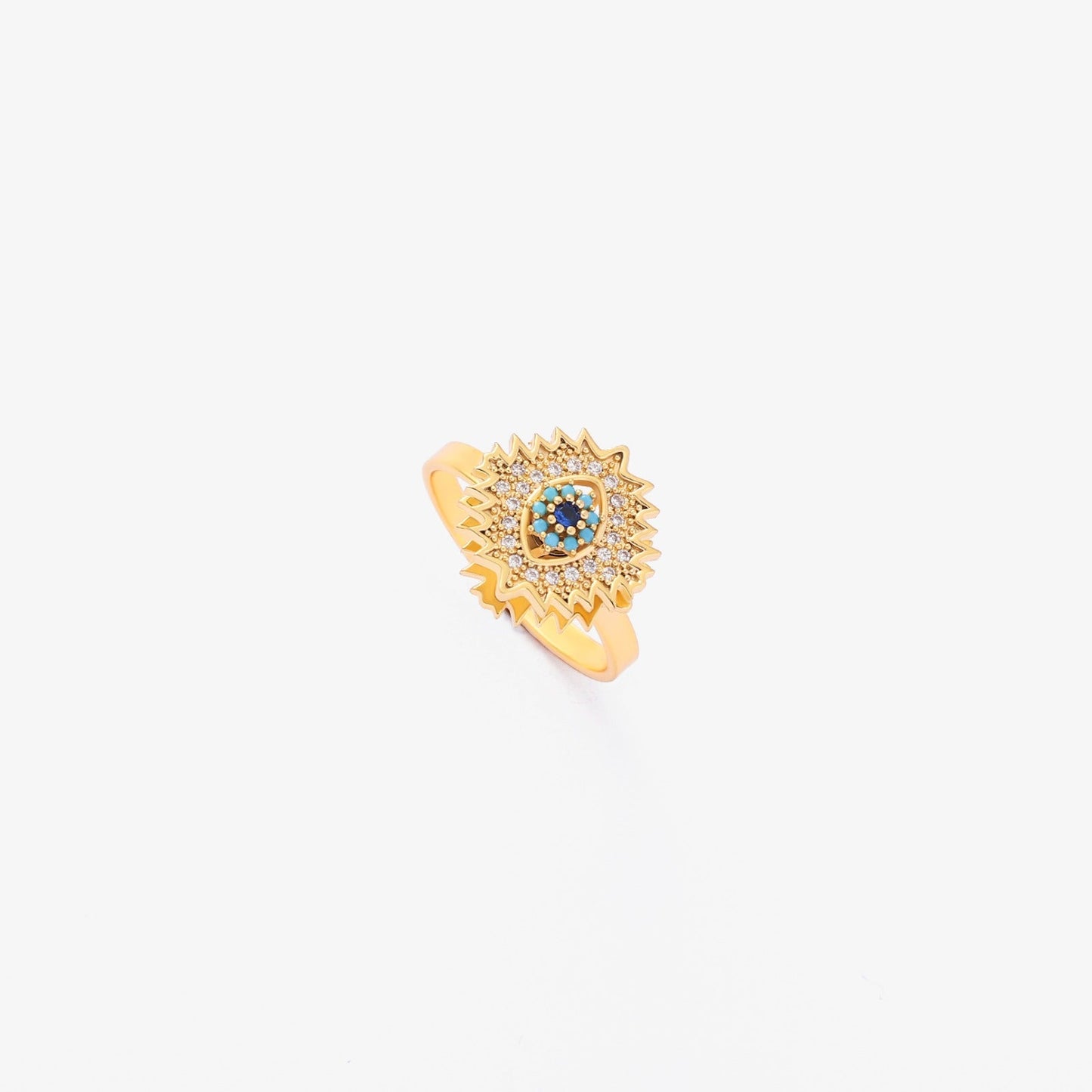Safir Sunburst Drejering | Guld