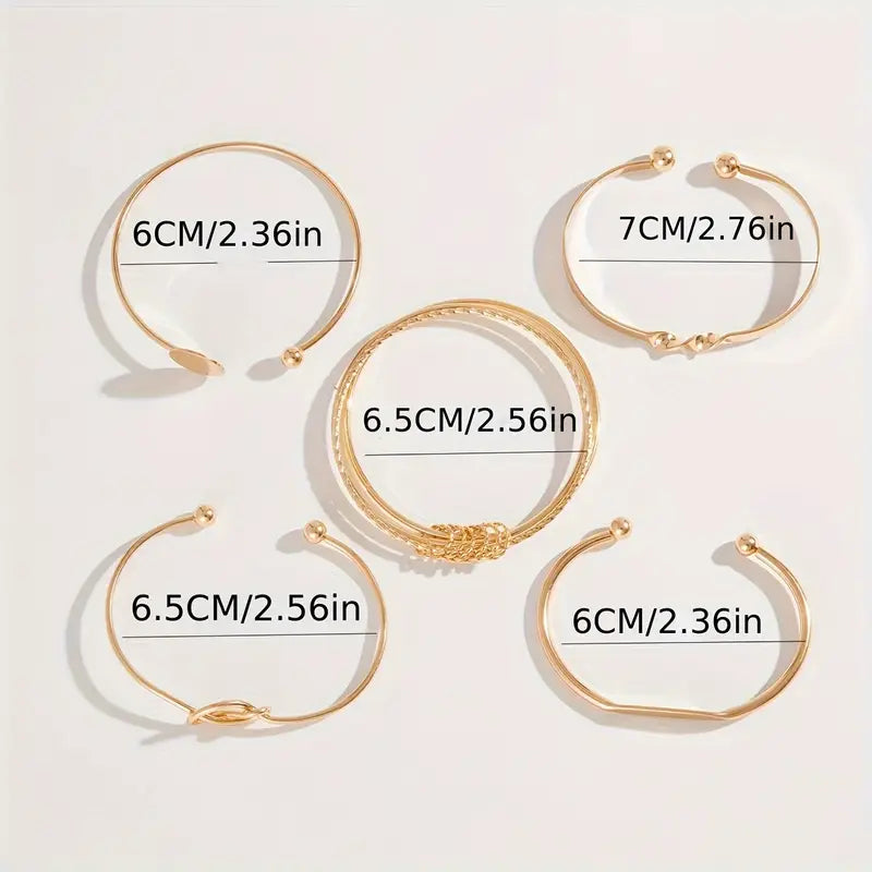 Knotted Elegance Armbånd Sæt | Guld