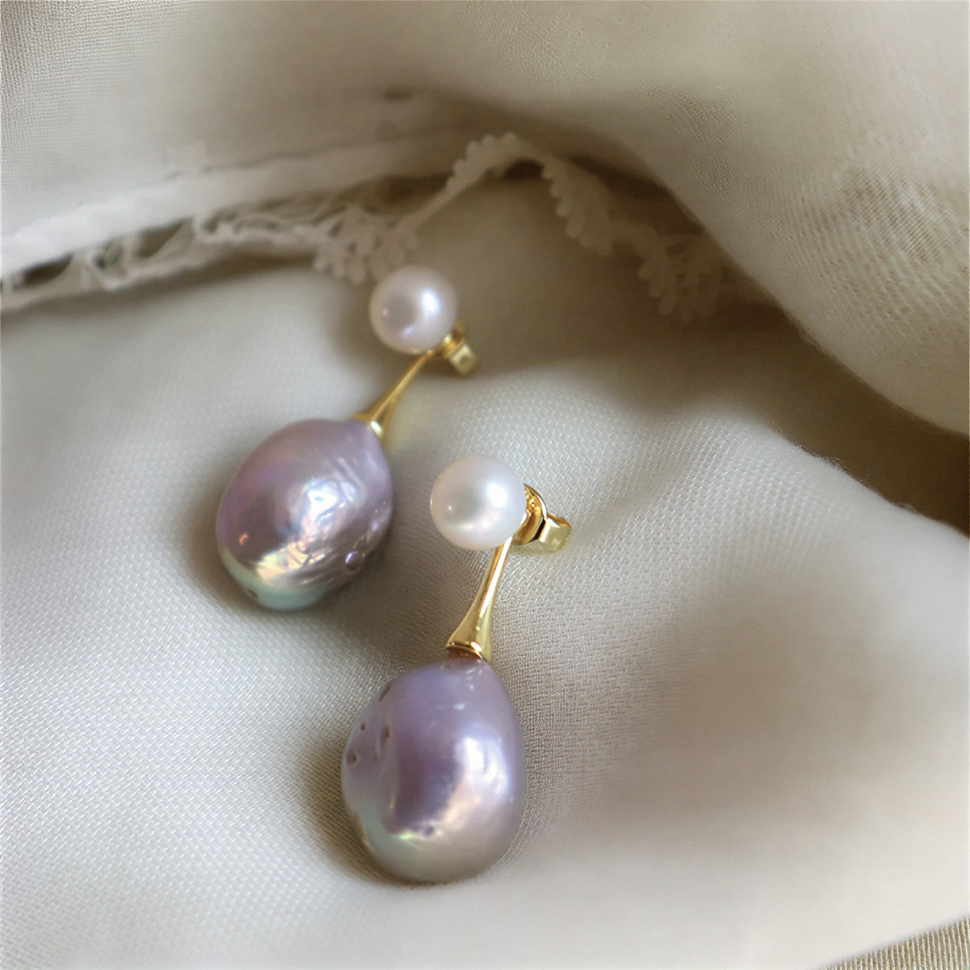 Exquisite Lilac Perleøreringe