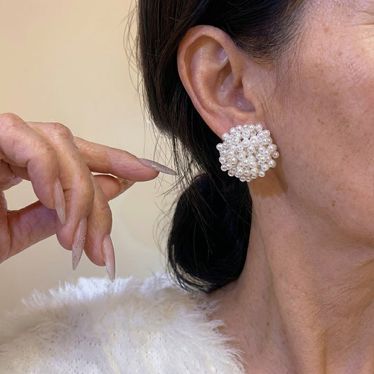 Elegant Indlagt Perle øreringe