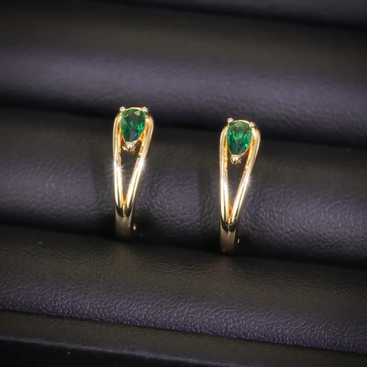 Guld Smaragd Accent Creoler