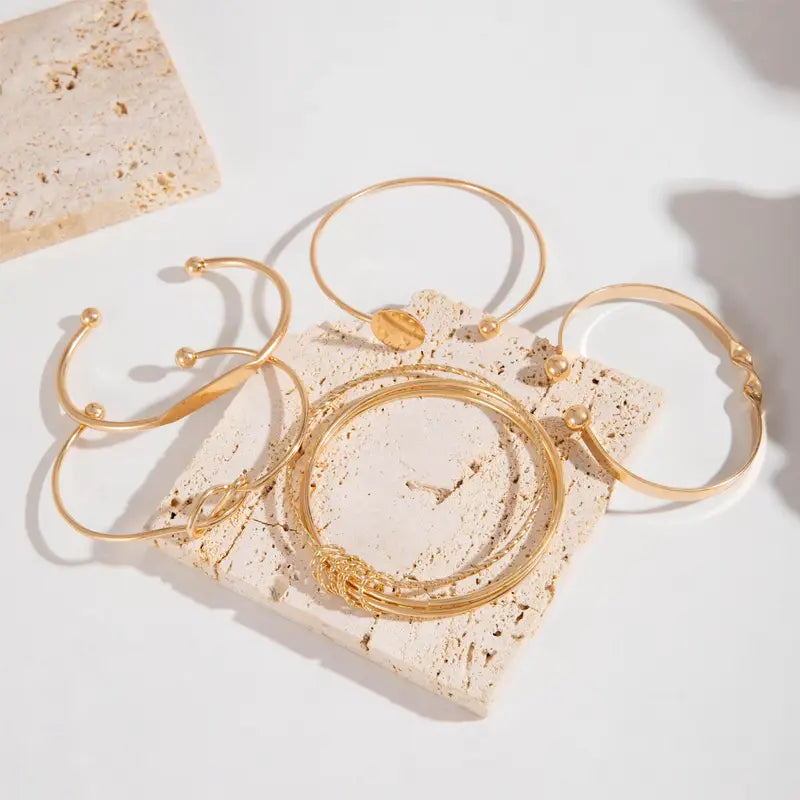 Knotted Elegance Armbånd Sæt | Guld