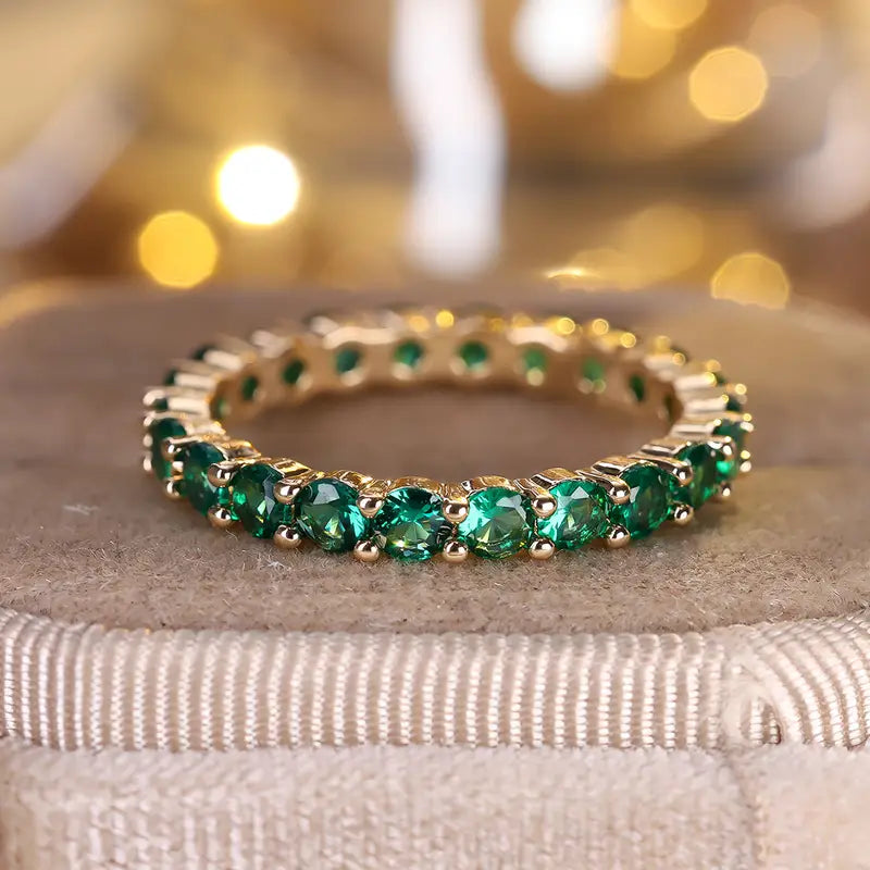 Guld Smaragd Evighed Ring