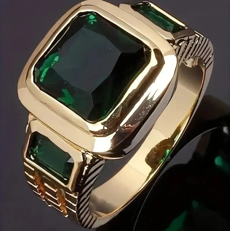 Guld Smaragd Signet Ring