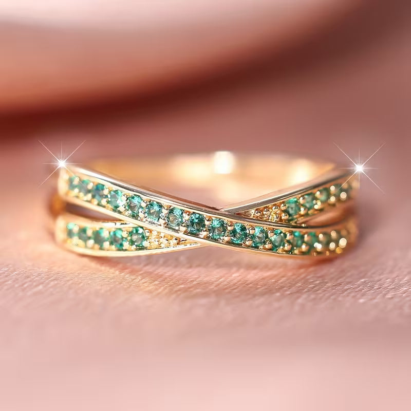 Smaragd Flow Ring | Guld