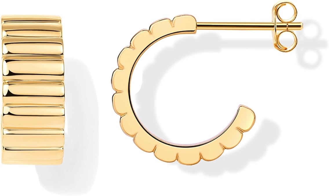 Klassisk Ridge Øreringe | Guld