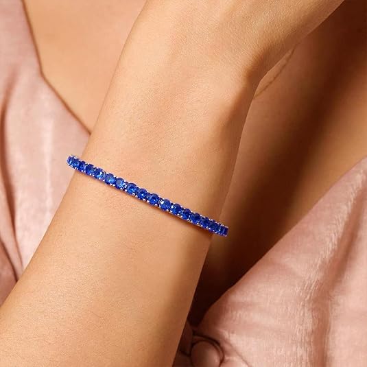 Safir Tennisarmbånd | Hvidguld