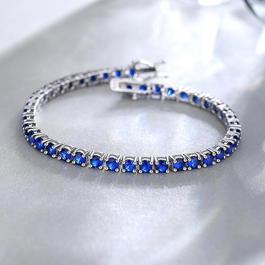 Safir Tennisarmbånd | Hvidguld