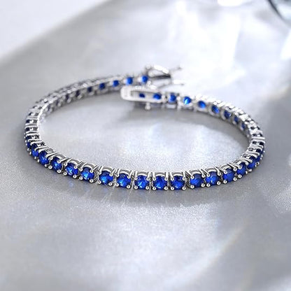 Safir Tennisarmbånd | Hvidguld