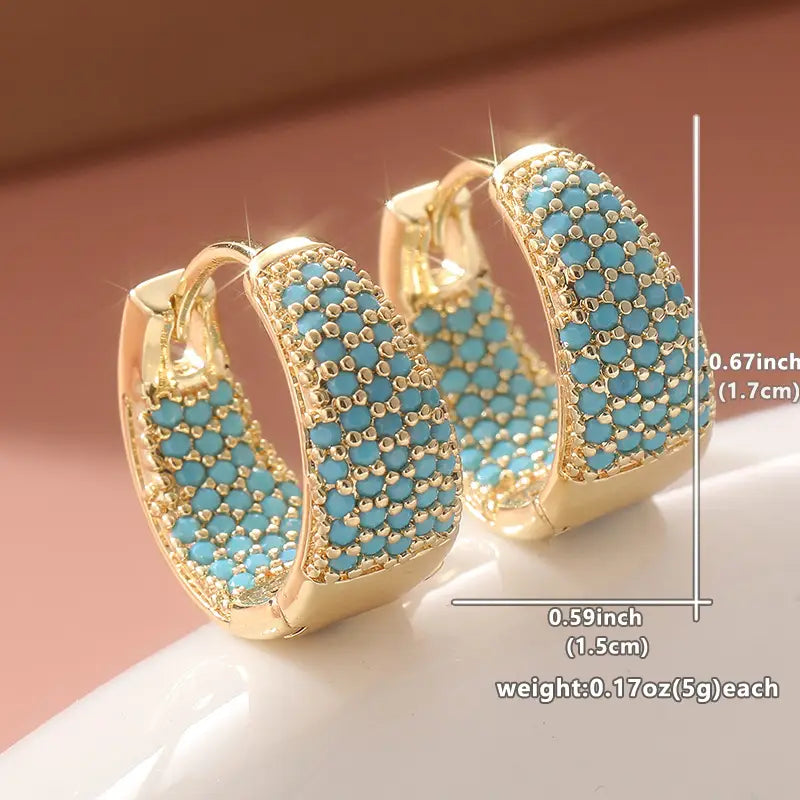 Golden-Tone Turkis Perlet Creoler | Guld