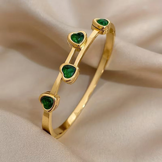 Verde Hjerter Armbånd | Guld