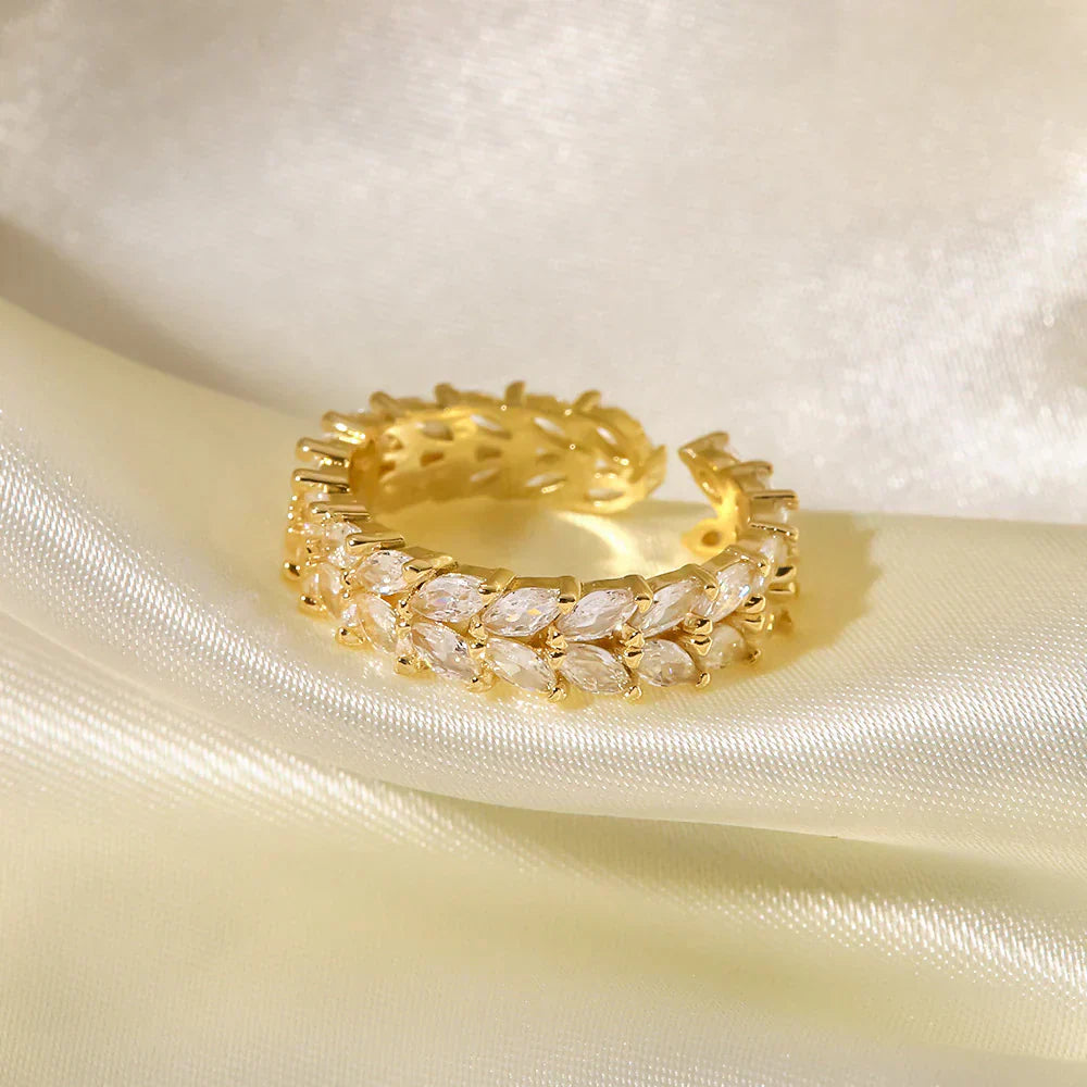 Clarisse Mønstret Guld Ring