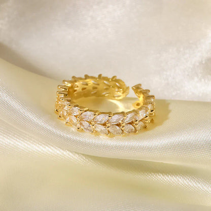 Clarisse Mønstret Guld Ring