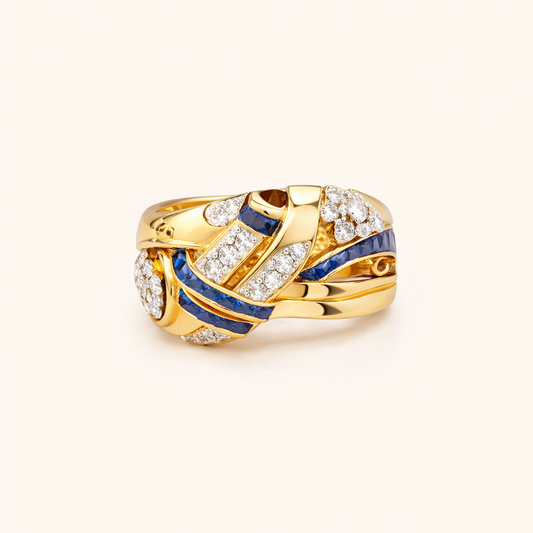 Guld Vintage Zirkonia Ring