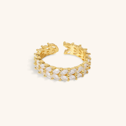 Clarisse Mønstret Guld Ring