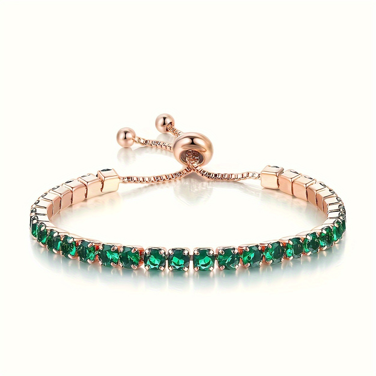 Guld Smaragd Adjustable Tennisarmbånd