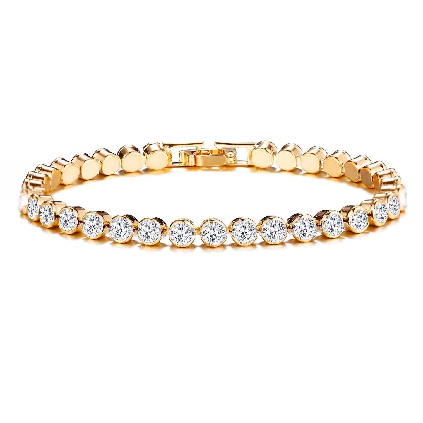 Rundslibning Tennisarmbånd | Guld