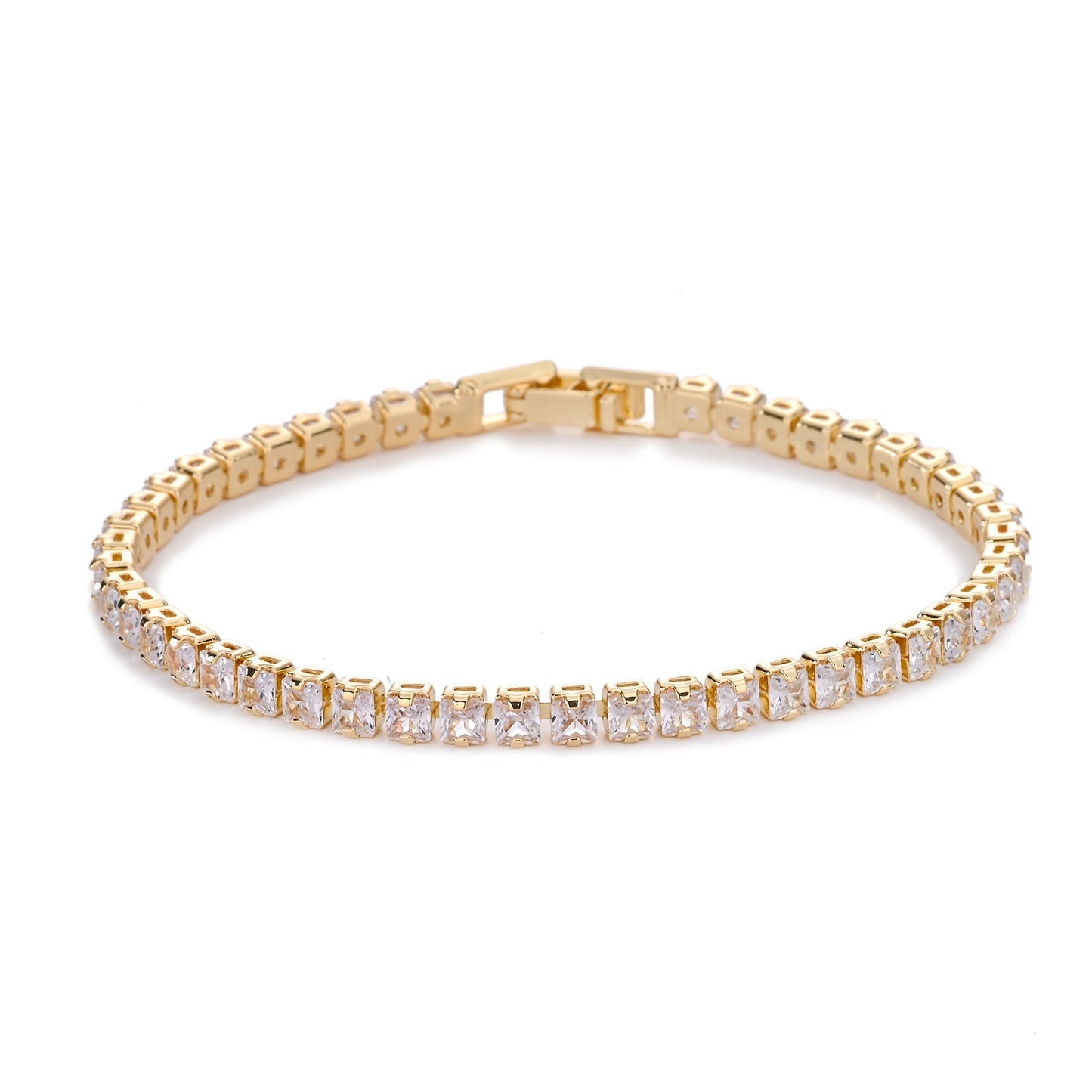 Firkantet Tennisarmbånd | Guld