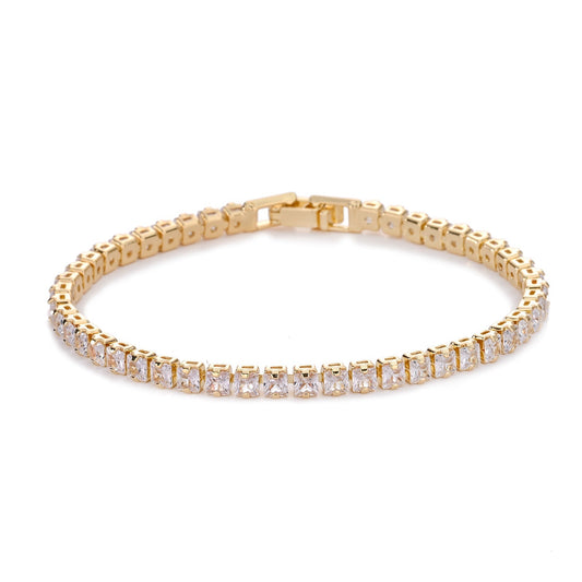 Firkantet Tennisarmbånd | Guld