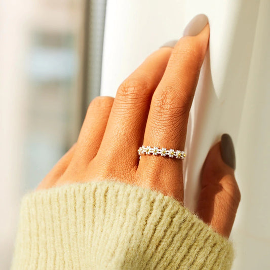 Sølv Blomstret Ring