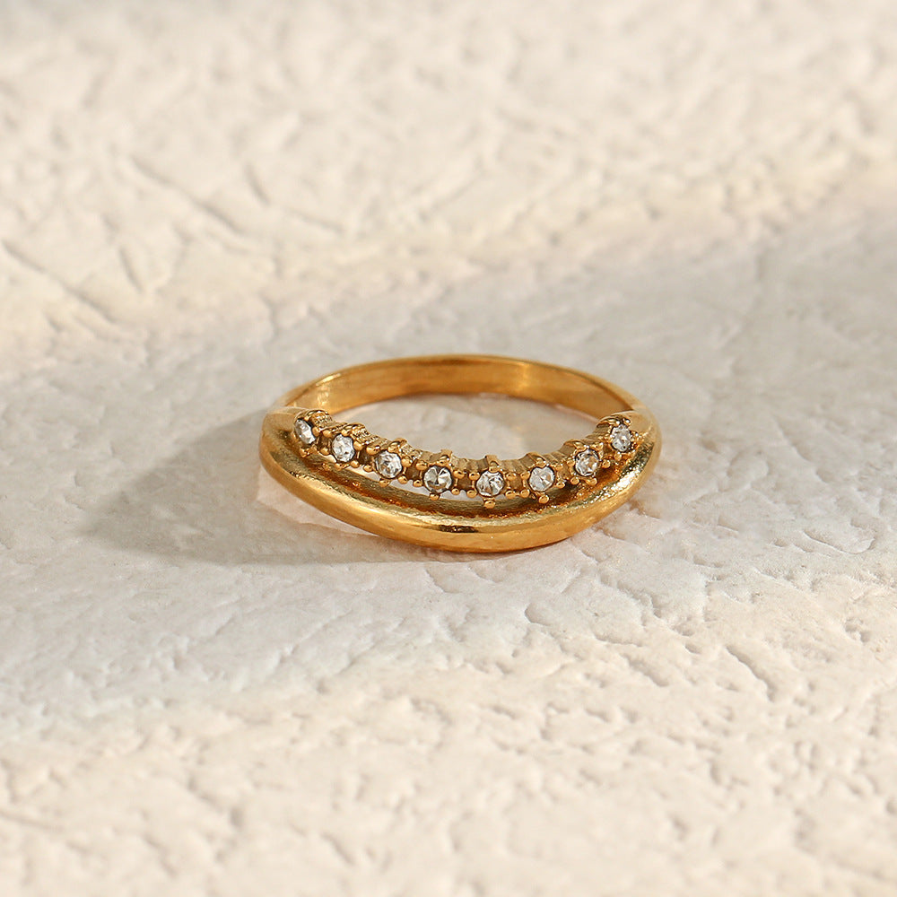 Adeline Diamant Simulant Guld Ring