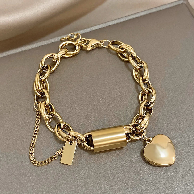 Heartened Grov Armbånd | Guld