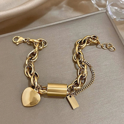 Heartened Grov Armbånd | Guld