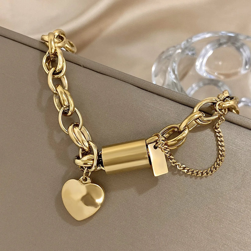Heartened Grov Armbånd | Guld
