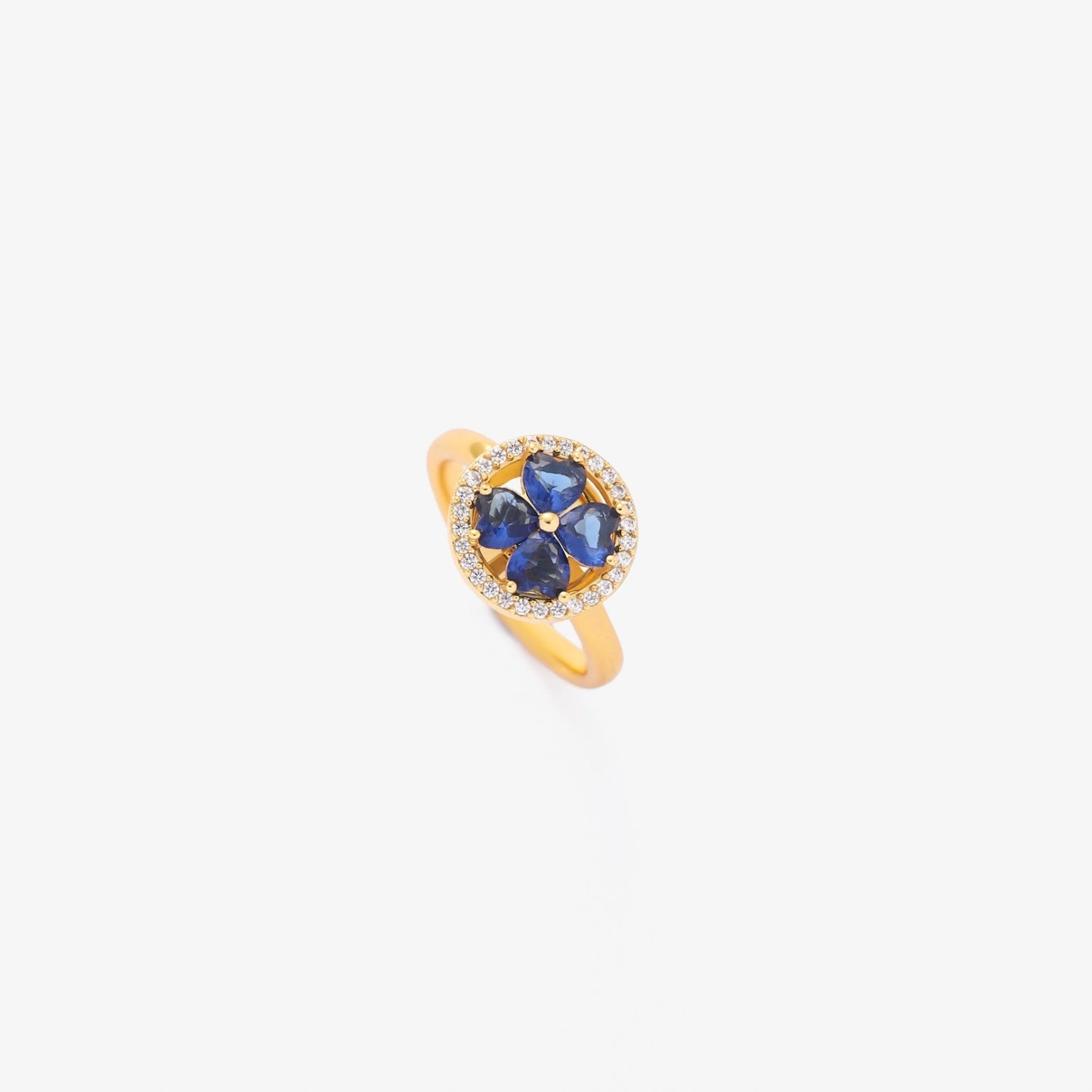 Guld Safir Blomstret Ring