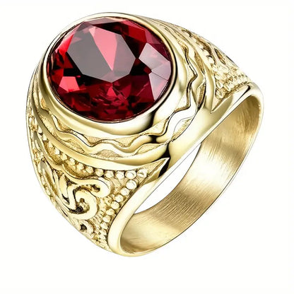 Guld Rubin Graveret Ring