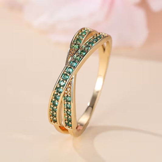 Smaragd Flow Ring | Guld