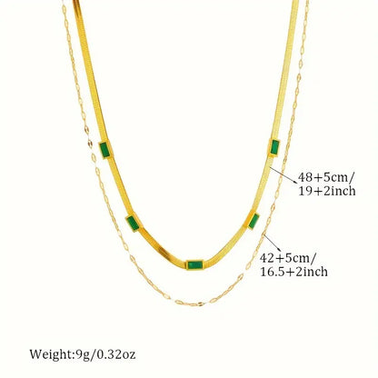 Sister Gem Double-Layer Retro Halskæde | Guld