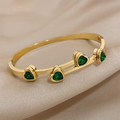 Verde Hjerter Armbånd | Guld