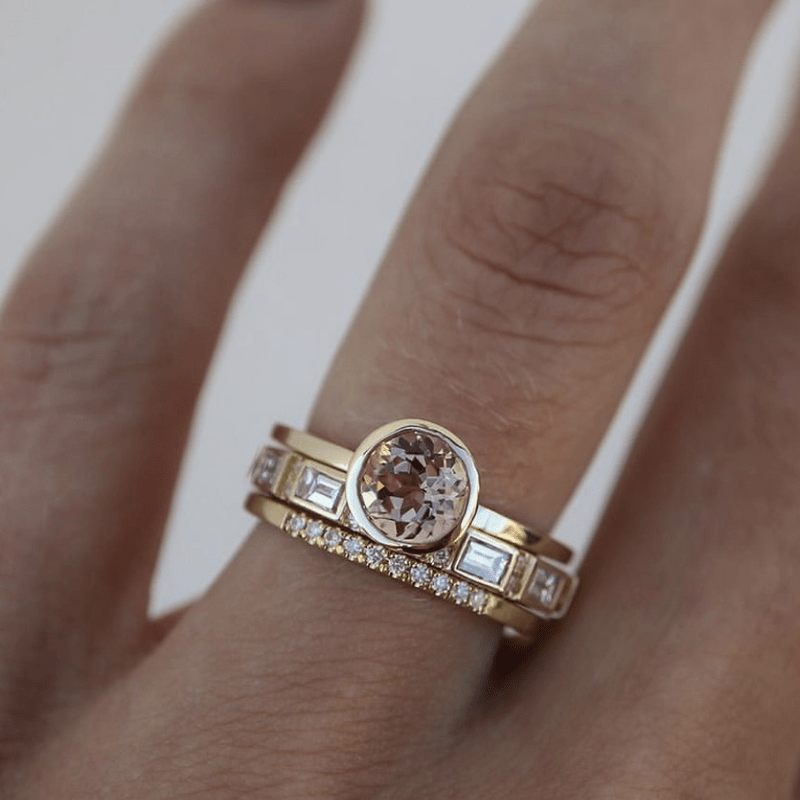 Guld Bezel Solitærring