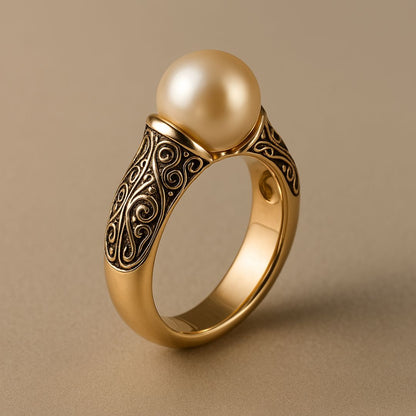 Timeless Vintage Perle Guld Ring