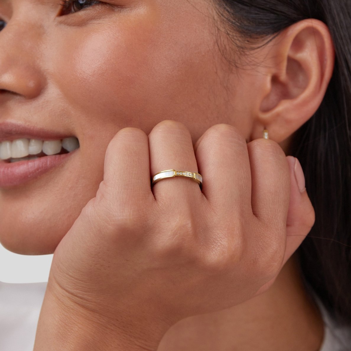 Guld Indlæg Bånd Ring