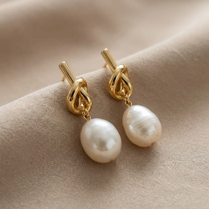Knotted Perle Elegance Øreringe